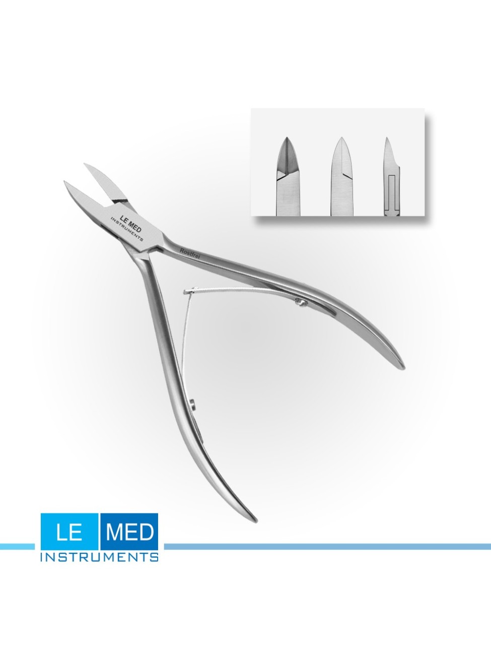 Кусачки для вросших ногтей с тонкими лезвиями LE MED L-6074 13 см – профессиональные инструменты