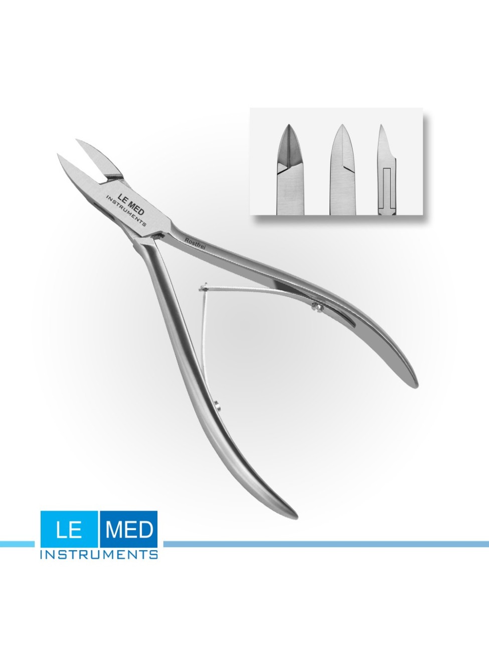 Кусачки для вросших ногтей с тонкими лезвиями LE MED L-6084 15 см – для твёрдых и деформированных ногтей