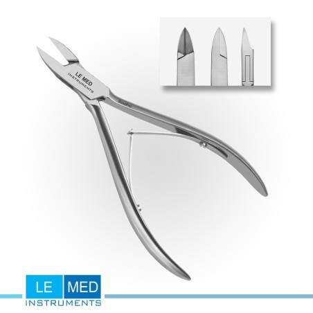 Кусачки для вросших ногтей с тонкими лезвиями LE MED L-6084 15 см – для твёрдых и деформированных ногтей