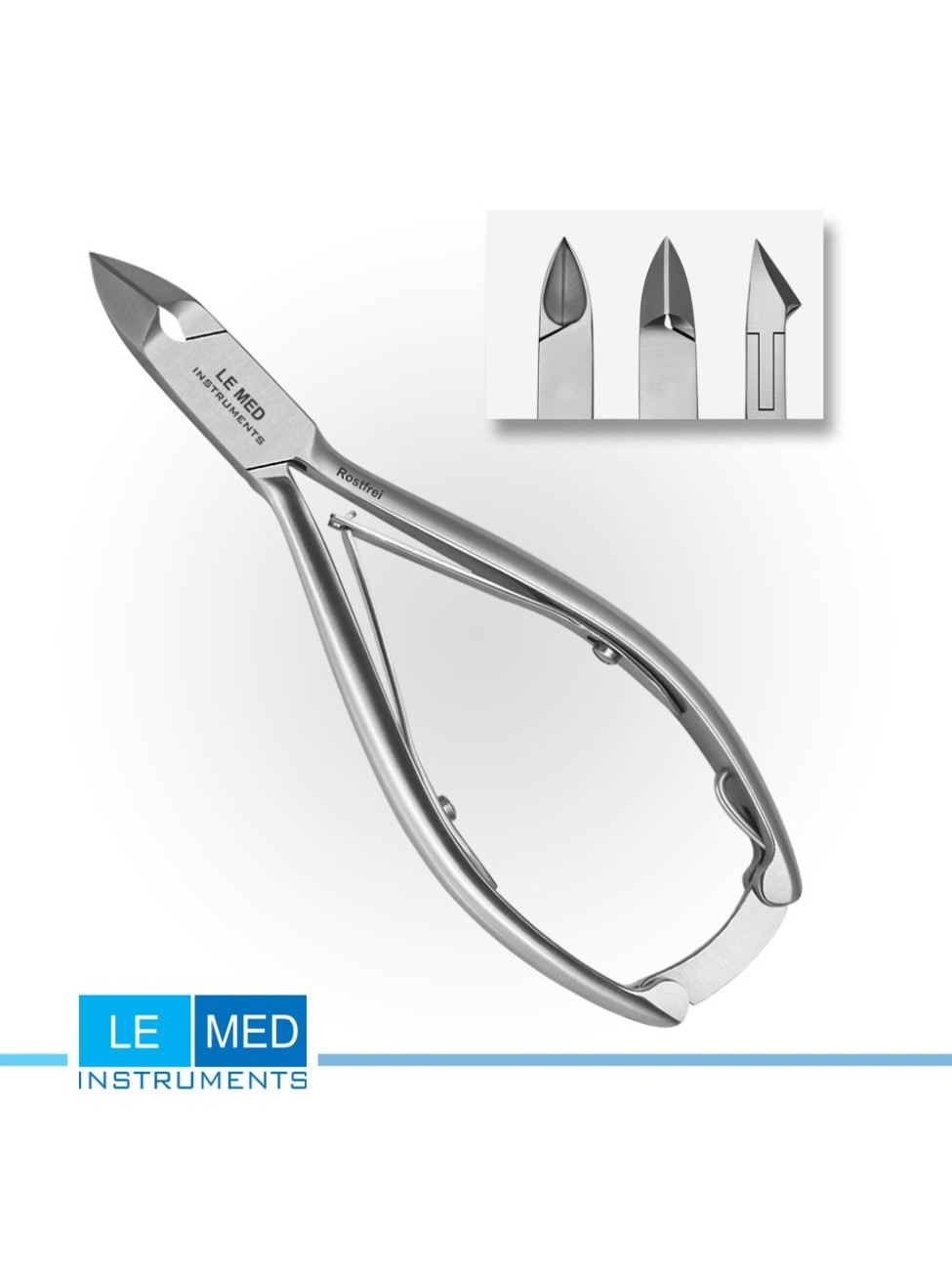 Кусачки для педикюра с угловыми лезвиями и замком LE MED L-6012 14 см – профессиональные инструменты