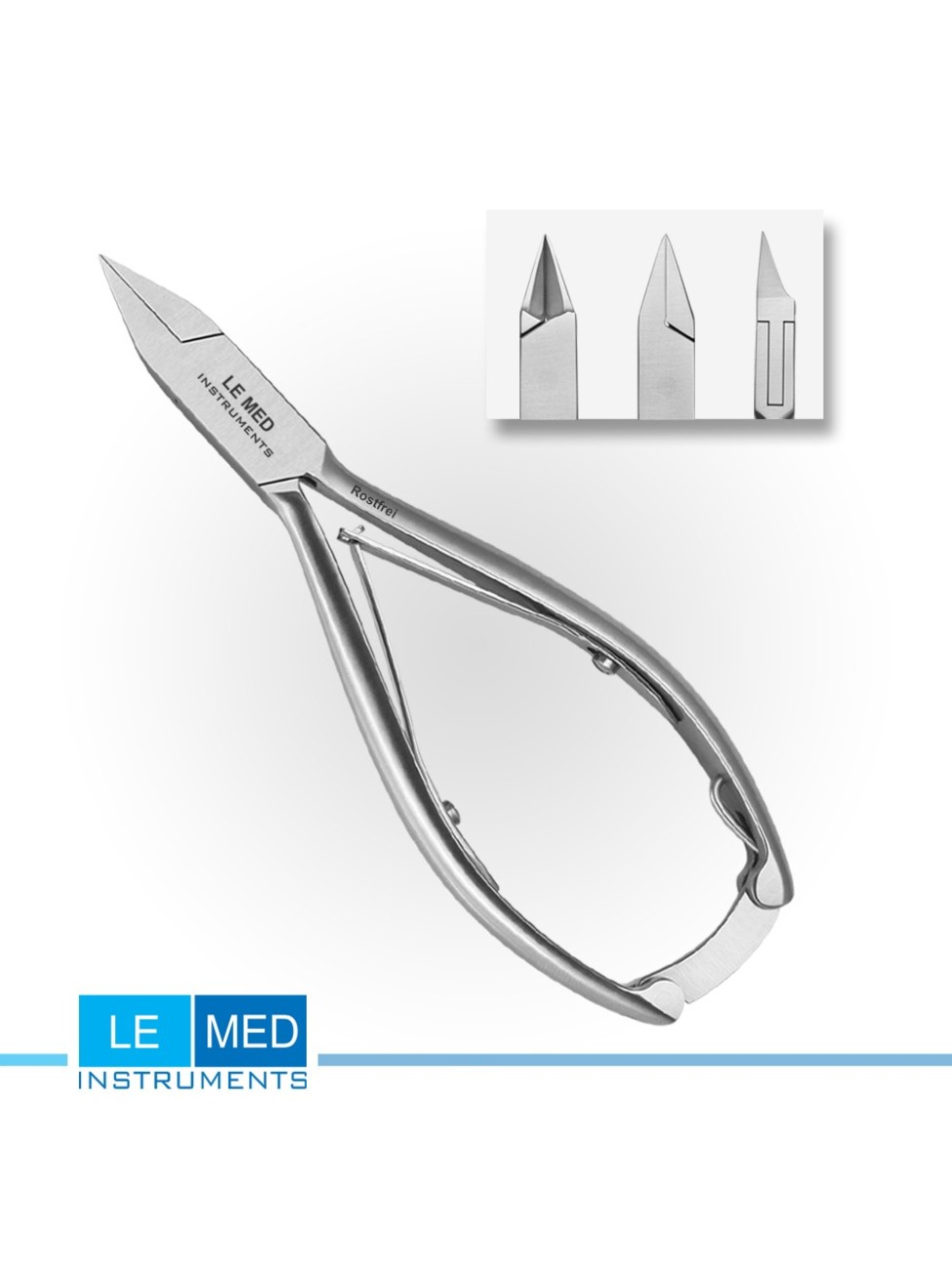 Кусачки для педикюра с тонкими заострёнными лезвиями LE MED L-6018 14 см – профессиональные инструменты